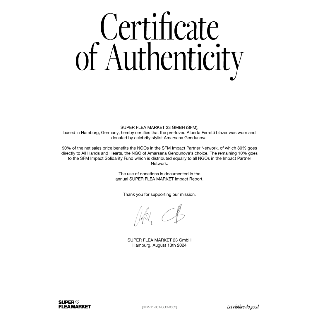 Super Flea Market+Alberta Ferretti+Grey blazer+Amarsana Gendunova+certificate